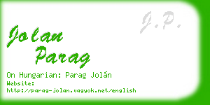jolan parag business card